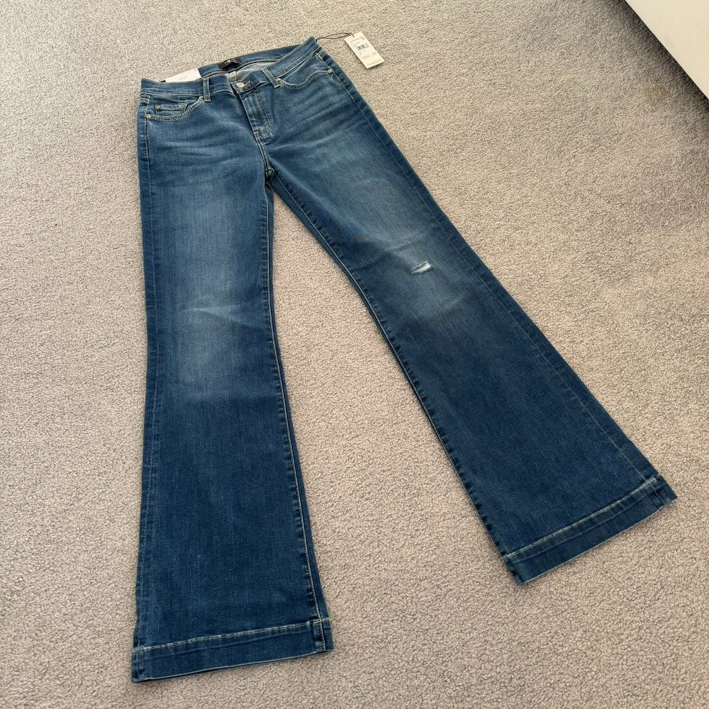 7 For All Mankind Dojo Original Trouser Stretchy Flare NWT Size 29  - 1F2060
